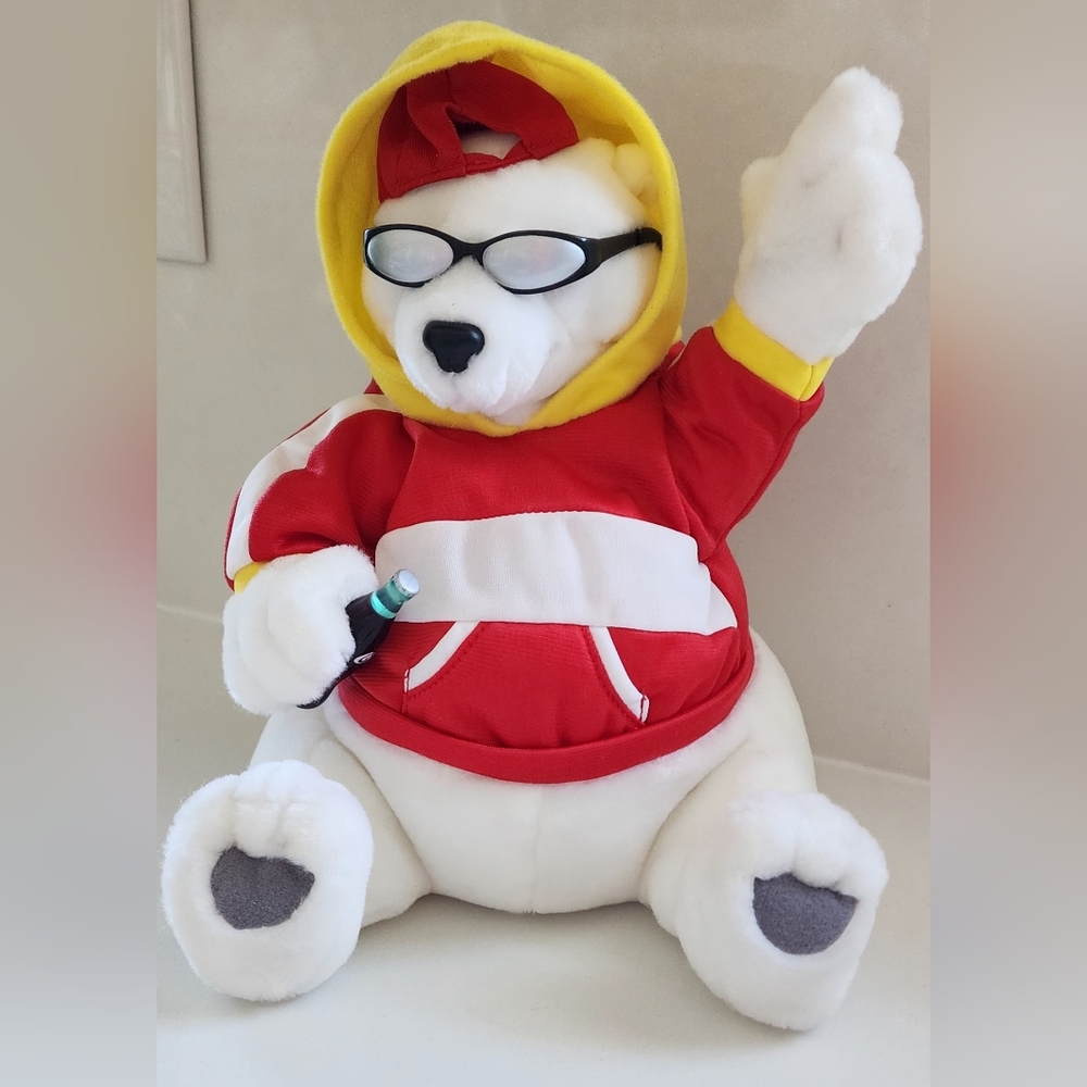 Vintage 1999 Coca-Cola Rockin' Groovin' Polar Bear‎ Plush Tested